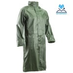 CGMO50605_Pelerina de ploaie, PVC verde, impermeabila, protectie impotriva ploii si vantului, imersie moale din PVC, gluga fixa, 120cm, fermoar scurt_princ