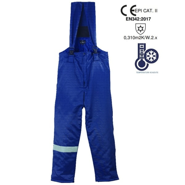 Pantaloni de lucru captusiti pentru medii cu temperaturi scazute, Beaver, rezistenti in uz, impermeabili, bretele ajustabile, banda reflectorizanta, Coverguard