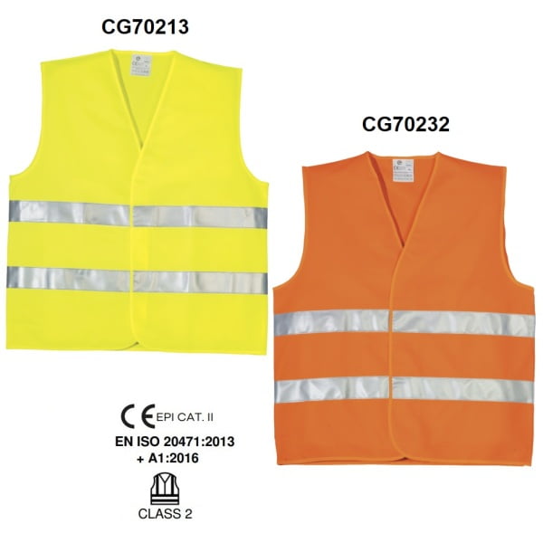 Vesta reflectorizanta galben HI-Viz, Yard, din poliester, 2 benzi reflectorizante de 5cm, inchidere cu scai, EN ISO 20471, Clasa 2