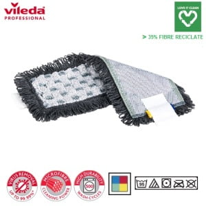 Mop Vileda UltraSpeed Pro r-MicroSpeed Max 173476, 40 cm, cu structura 4D, ultra-densa, curatare intensa si profunda, cod culori HACCP, compatibil cu suport VL146963