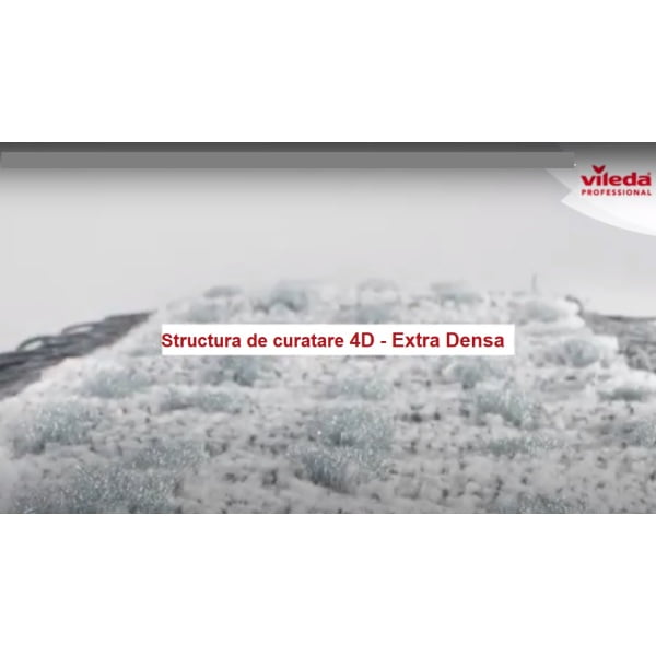 Mop Vileda UltraSpeed Pro r-MicroSpeed Max 173476, 40 cm, cu structura 4D, ultra-densa, curatare intensa si profunda, cod culori HACCP, compatibil cu suport VL146963