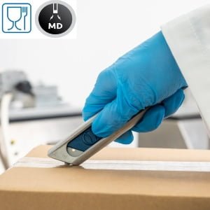 Cutter detectabil cu lama din otel-carbon, autoretractabila, Metti MD auto-retract safety knife, subtire, cu 2 optiuni de blocare a lamei, pentru industria alimentara, farma