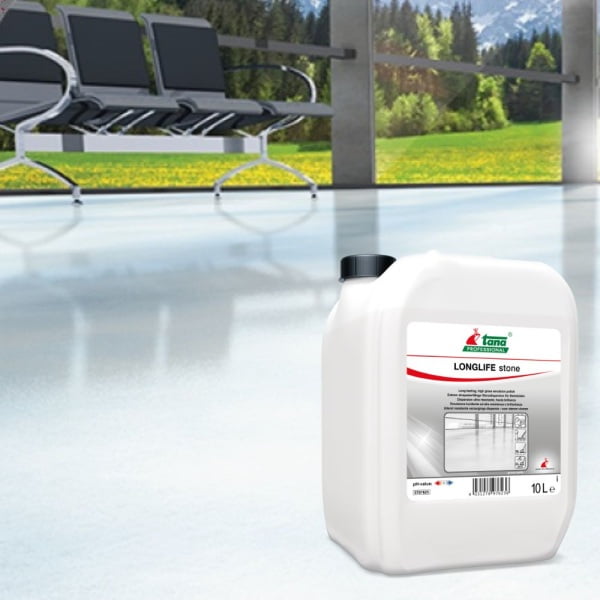 Emulsie pentru protectia si luciul pardoselilor de piatra naturala sau artificiala, Longlife Stone, 10 litri, protectie impotriva alunecarii, murdariei, deteriorarii suprafetei