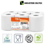 CE3232S_Rola prosop hartie derulare centrala Celtex SavePlus 3232S, alb, 2straturi, 108m, 450 portii_rola, industria alimentara, Ecolabel_1
