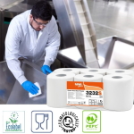 CE3232S_Rola prosop hartie derulare centrala Celtex SavePlus 3232S, alb, 2straturi, 108m, 450 portii_rola, industria alimentara, Ecolabel_3