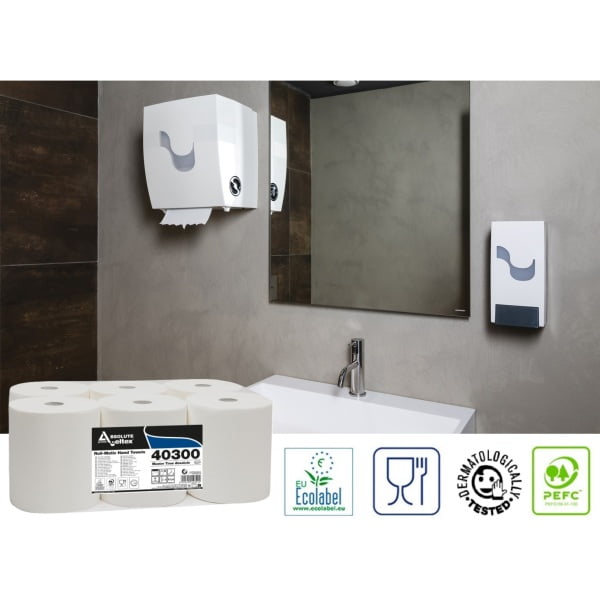 Rola prosop hartie autocut Celtex Master Time 40300, alb, 285m, 2 str, 6 role/bax, certificat Ecolabel, pentru dispensere CE92680, CE95420