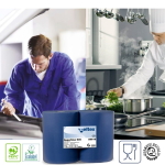 CEL59618-Rola hartie industriala Celtex Superblue 59618, 3 straturi, dim. laveta 36 x 36 cm, 500 lavete_rolaFood contact, Ecolabel_1