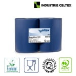 CEL59618-Rola hartie industriala Celtex Superblue 59618, 3 straturi, dim. laveta 36 x 36 cm, 500 lavete_rolaFood contact, Ecolabel_2