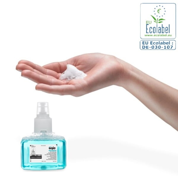 Sapun spuma GOJO Freshberry LTX-7, 700mL, spuma delicata cu parfum proaspat, hidrateaza si catifeleaza pielea, testat dermatologic, certificat ecologic Ecolabel