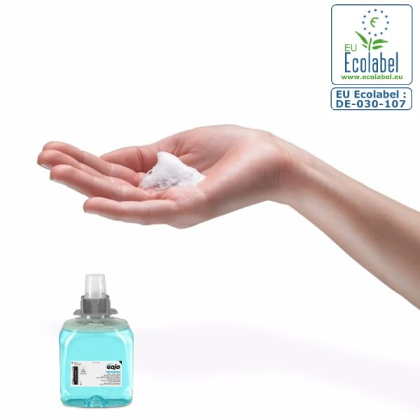 Sapun spuma GOJO Freshberry FMX 5161, 1250ml, spuma delicata cu parfum proaspat, hidrateaza si catifeleaza pielea, testat dermatologic, certificat ecologic Ecolabel