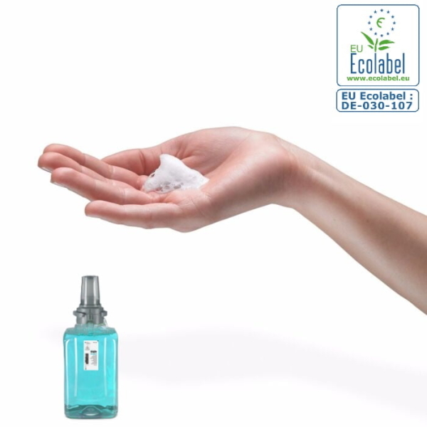 Sapun spuma GOJO Freshberry ADX-12, 1250 ml, spuma delicata cu parfum proaspat, hidrateaza si catifeleaza pielea, testat dermatologic, certificat ecologic Ecolabel