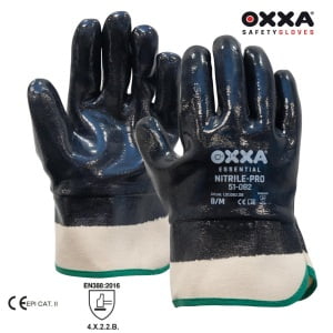 Manusi de protectie OXXA Nitrile-Pro 51-082, din jerseu, cu imersie completa in nitril, manseta dreapta, deschisa, pentru mediu umed, uleios