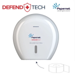 SD416145_Dispenser Antibacterial DEFEND TECH, Papernet 416145, alb, pentru hartie igienica jumbo, dimensiuni 24.9 x 14.8 x 25.7 cm_2