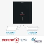 SD417204_Dispenser Antibacterial DEFEND TECH, Papernet 416143, negru, pentru prosoape de hartie pliate C_V, dimensiuni 33.6 x 14.5 x 30 cm_3