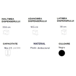 SD417204_Dispenser Antibacterial DEFEND TECH, Papernet 416143, negru, pentru prosoape de hartie pliate C_V, dimensiuni 33.6 x 14.5 x 30 cm_specificatii