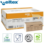 CE7274S_Prosoape de hartie pliate V, Celtex Save Plus 7274S, albe, 25x21cm, 2straturi, 75luloza, certificate Ecolabel, Food contact-1