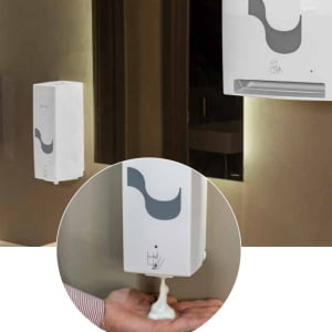 Dispenser sapun spuma Celtex E-Control  95520, cu senzor, alb, igienic, dozare controlata, compatibil cu rezerva CE89080, 800ml