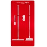 IGX1R-Panou rosu din aluminiu pentru agatarea si depozitarea igienica a ustensilelor de curatare IGEAX 1R-1