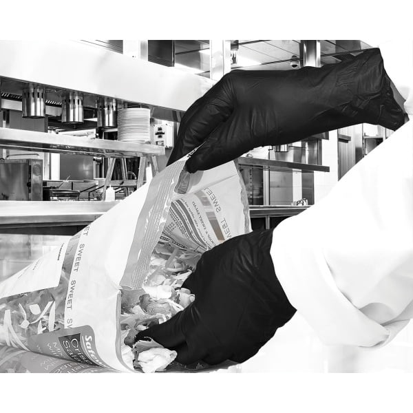 Manusi nitril negre, GL897 Bodyguards, nepudrate, 100buc / cutie pentru examinare, pentru Medical, HoReCa, saloane si domeniul industrial, calitate premium