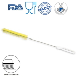 IGX1043Y_Perie cilindrica pentru sticle, tuburi, eprubete, diametru 30mm, duritate medie, galbena, rezistenta la 121°C, autoclavare, pentru industria alimentara, certificare HACCP, FDA