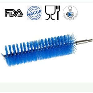 Perie tubulara pentru curatarea tevilor, interschimbabila, diametrul Ø50 mm, ergonomica, duritate medie, albastra, autoclavare 121 °C, pentru industria alimentara, certificata HACCP, FDA