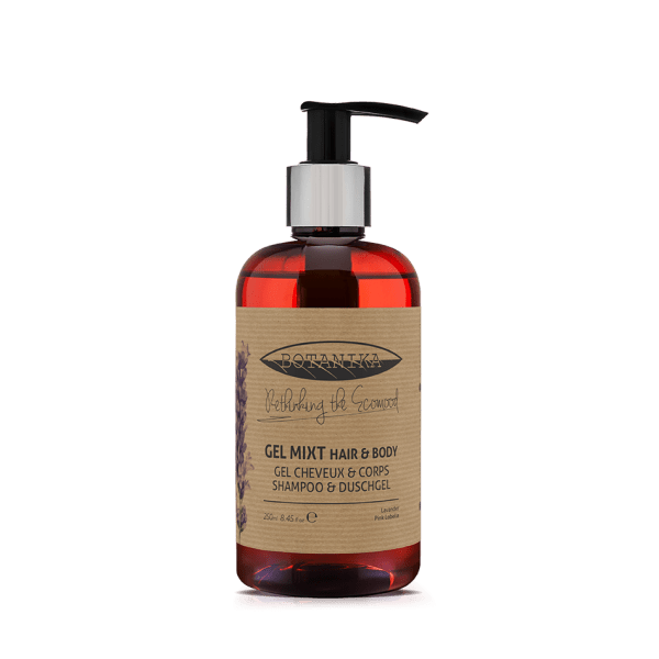 Gel de dus mixt, pentru corp si par, Botanika Lavanda, 250 ml, parfum fresh, floral, delicat si hidratant, fara alergeni
