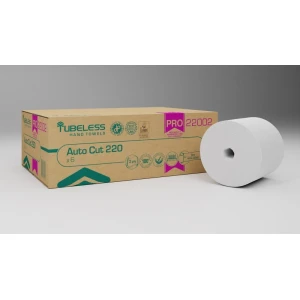 Rola prosoape hartie autocut 220m, 2 straturi, alba, celuloza 100%, Tubeless Pro 220 22002