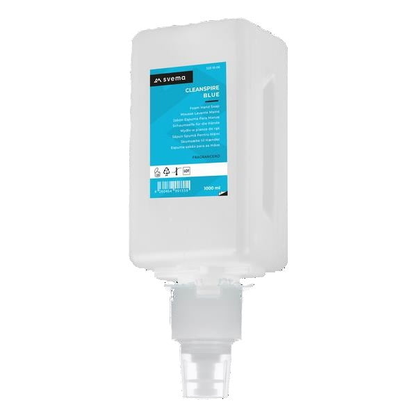 Sapun spuma SVEMA CLEANSPIRE BLUE 1250 ml pentru dispenser DENALI-M, spuma delicata cu parfum proaspat, hidrateaza si catifeleaza pielea, albastru