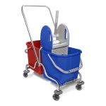 ZDCKS3226_Carucior de curatenie cu cadru si maner metalice, cromate, 2 galeti, 2x25L, storcator mop, 480x630x330_1