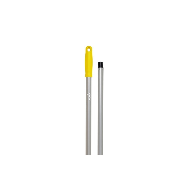 Coada / Maner 130 cm, galben,  pentru maturi, raclete si perii IGEAX, din aluminiu, rezistent la 121 °C,  autoclavare, pentru industria alimentara, certificata HACCP, FDA