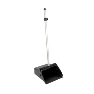 Faras industrial, Igeax Black, rabatabil, cu maner lung 96cm, negru, cu capac, tip lobby pan