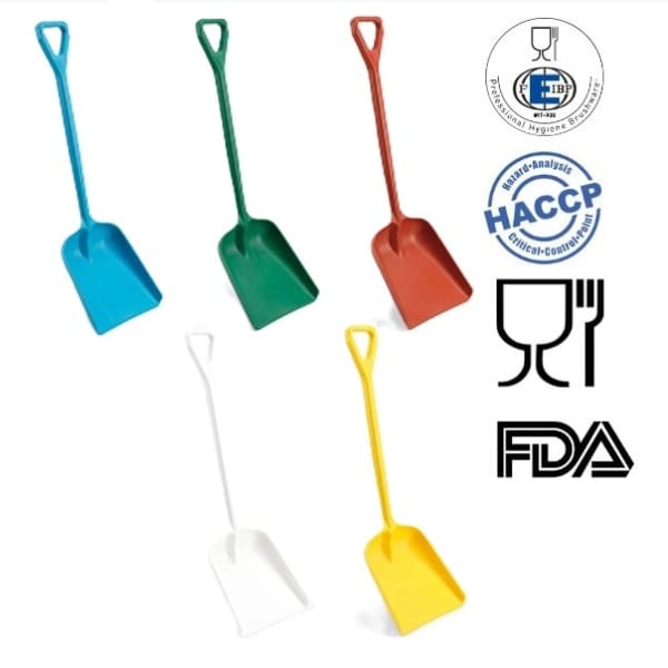 Lopata IGEAX 1100, rosu, 280 x 150 x 1100 mm, potrivita pentru manipularea materialelor voluminoase, certificata pentru industria alimentara, HACCP, FDA
