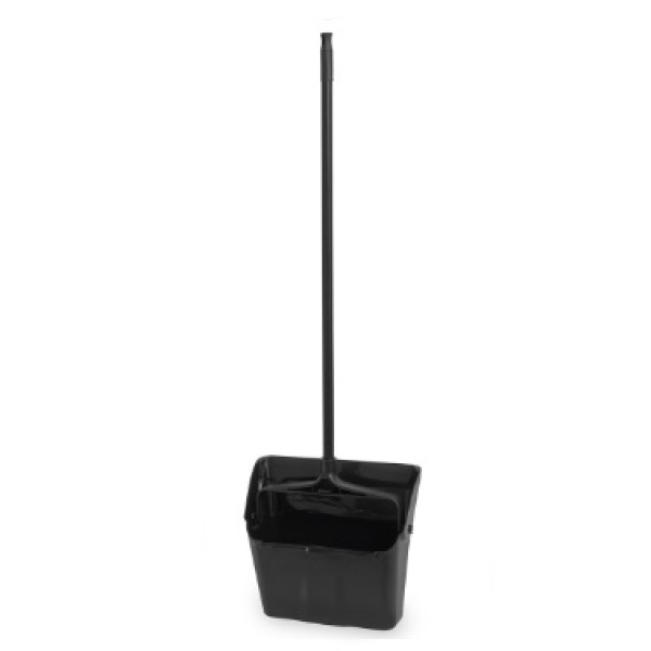 Faras industrial, Igeax Black, rabatabil, cu maner lung 80 cm, negru, tip lobby pan