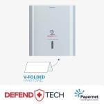 SD421350_Dispenser HIGHFAST, Defend Tech pentru prosoape de hartie pliate V, plastic alb tratat antibacterian, 63 x 42 x 14.6 cm-4