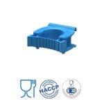 IGX1079B_Suport albastru pentru manere, pentru bara cu prindere pe perete IGX1086, IGX1087, certificat Food Contact, conform HACCP