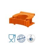 IGX1079O_Suport portocaliu pentru manere, pentru bara cu prindere pe perete IGX1086, IGX1087, certificat Food Contact, conform HACCP