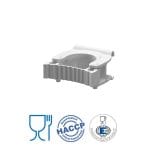 IGX1079W_Suport alb pentru manere, pentru bara cu prindere pe perete IGX1086, IGX1087, certificat Food Contact, conform HACCP