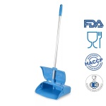 IGX1082B_Faras rabatabil cu maner lung 80 cm, tip lobby pan, IGEAX 1082, albastru, cu capac, 121 °C autoclavare, HACCP, FDA