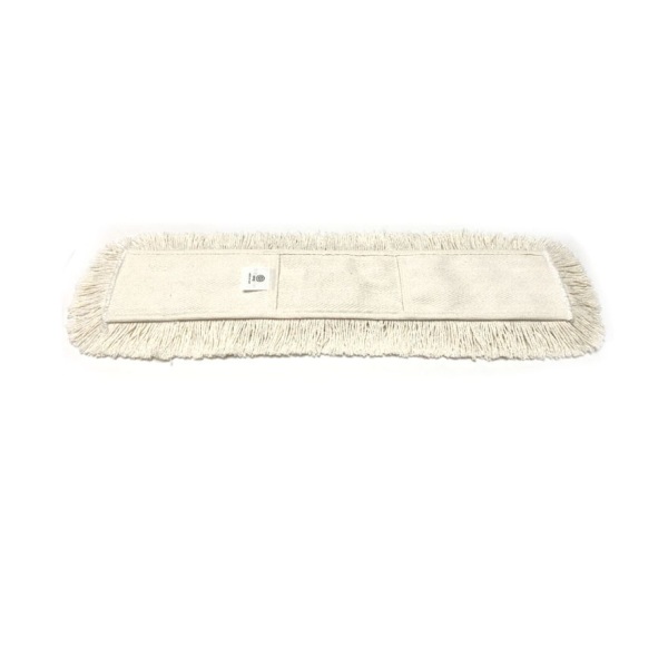 Rezerva mop pentru indepartarea prafului, din bumbac, cu buzunare, lungime 60 cm, culoare alba