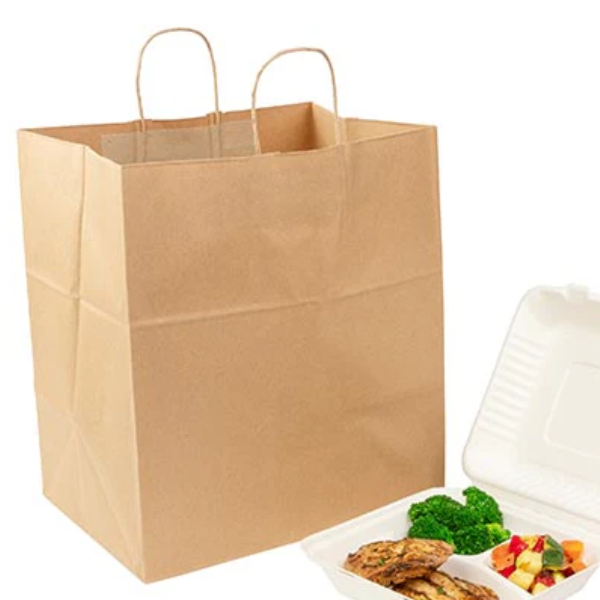 Punga hartie maner sfoara, natur, cu burduf pentru caserola - 26x17x29cm - 250 BUCATA.