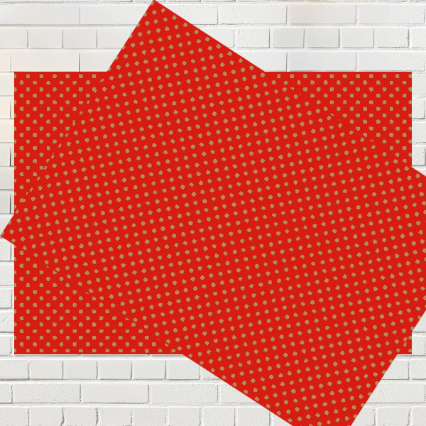 Rola ambalaj rosu cu buline aurii - 70cm latime x 250 metri liniari lungime