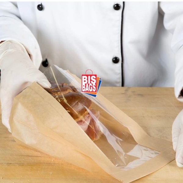 Pungi cu fereastra BIO - Paine 23x4x33cm(f=10cm) - 1000 BUCATA.