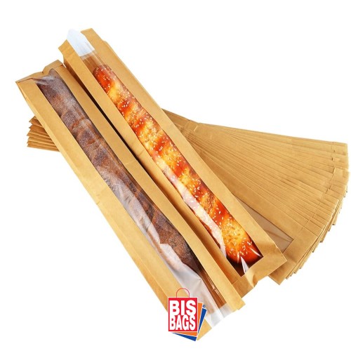 Pungi cu fereastra, Bagheta - Bagheta 12x5x50cm(f=4cm) - 1000 BUCATA.