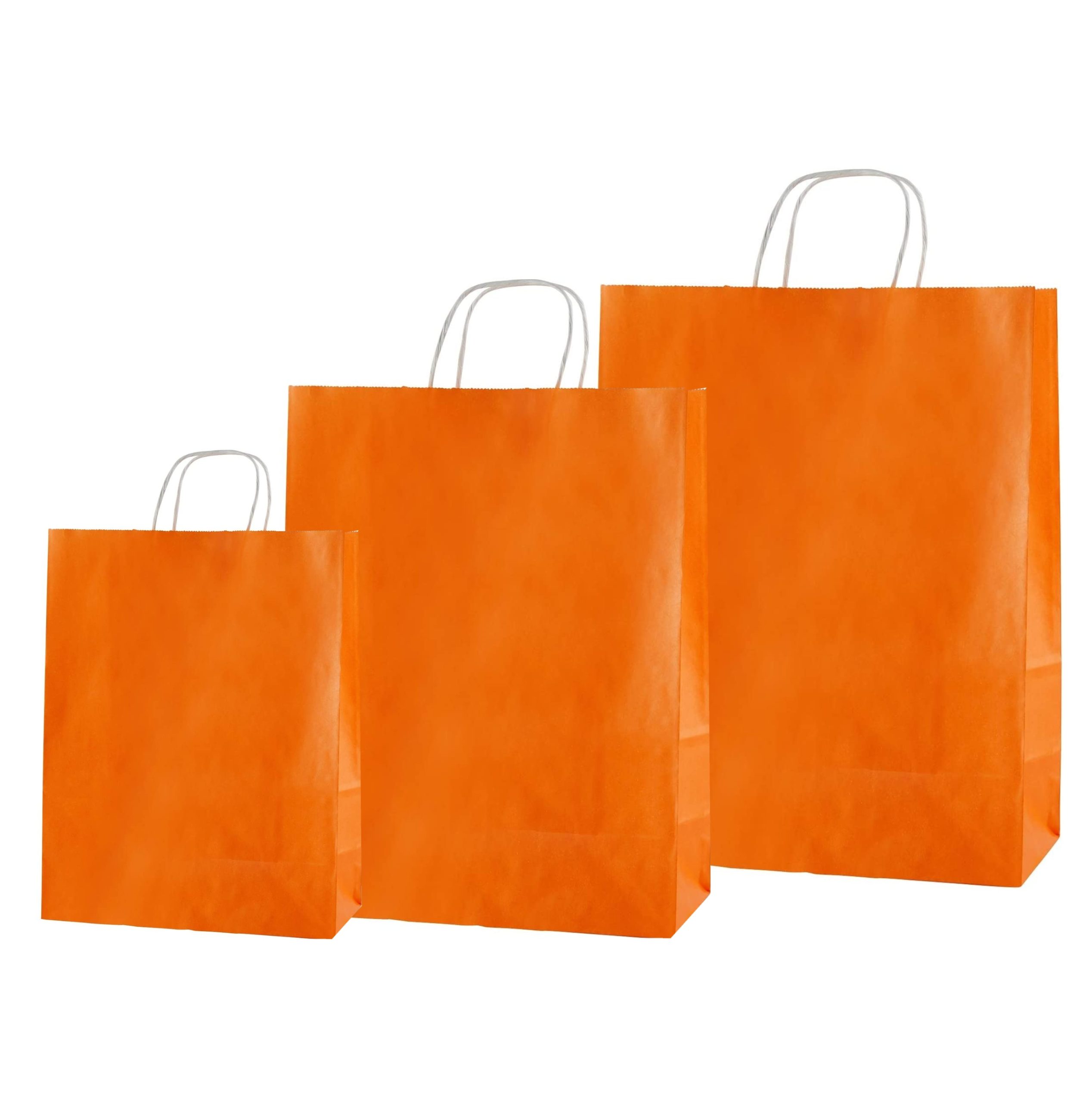 Pungi albe, colorate 100% portocaliu - 25X14X30 - 100 BUCATA