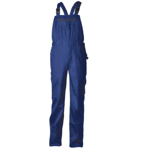 Pantaloni cu pieptar, Technicity, albastru regal, 65% poliester, 35% bumbac
