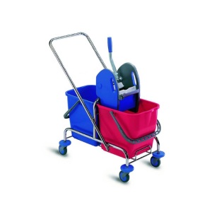 Carucior cromat 30 l cu roți din plastic Ø 80 mm
