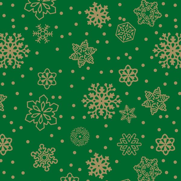 Rola ambalaj verde inchis imprimata stelute - 70cm latime x 250 metri liniari lungime