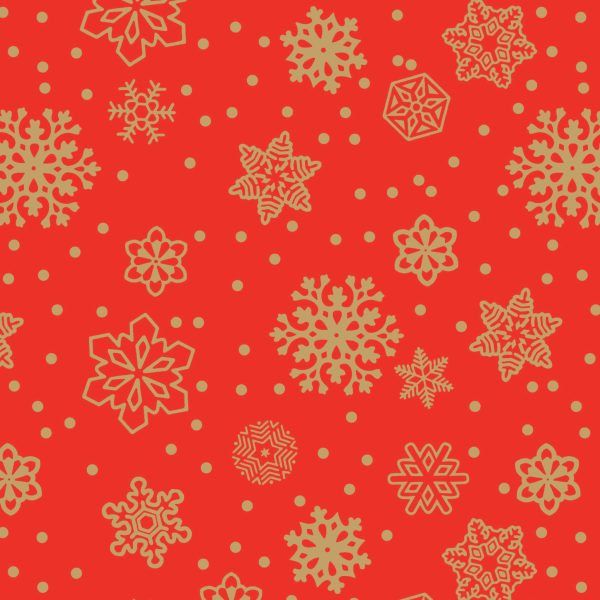 LWC2011.jpg Rola ambalaj rosie imprimeu fulgi - 70cm latime x  250 metri liniari lungime