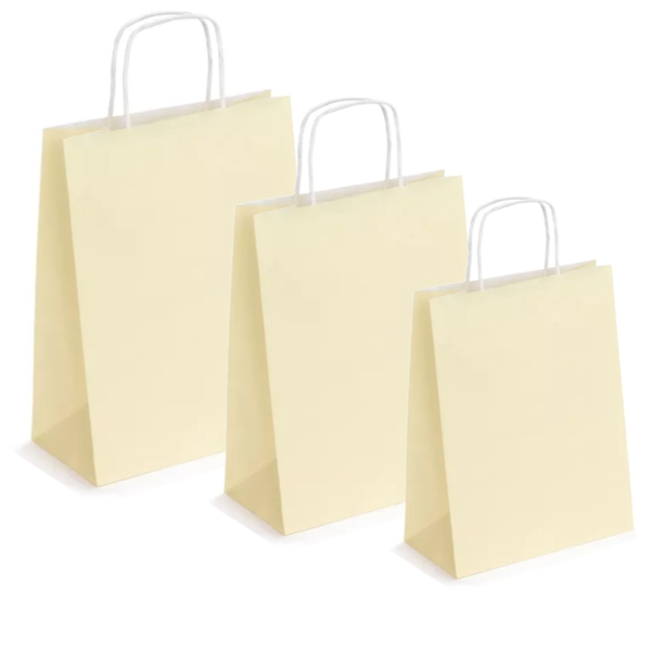 Pungi albe, colorate 100% crem - 32x12x41 - 100 BUCATA.