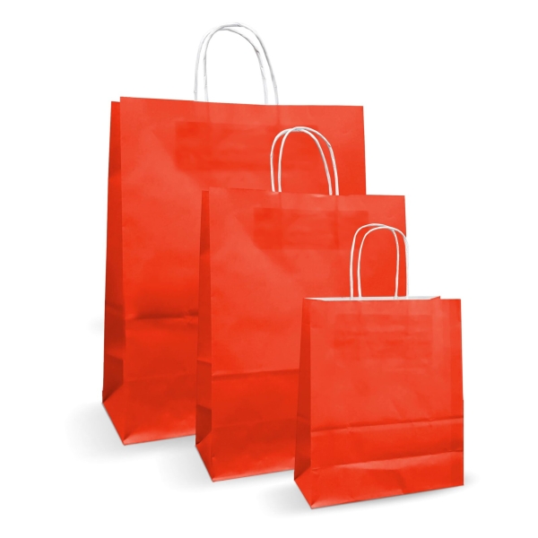 Pungi albe, colorate 100% rosu - 25X14X30cm - 100 BUCATA.